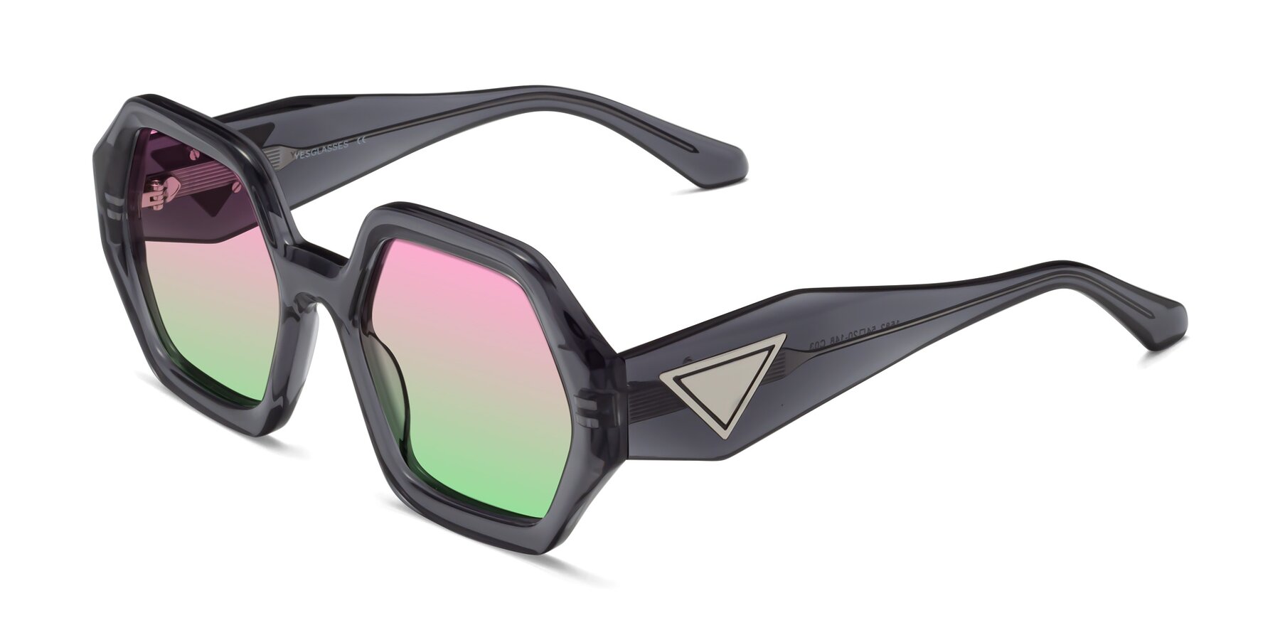 Angle of 1582 in Gray with Pink / Green Gradient Lenses