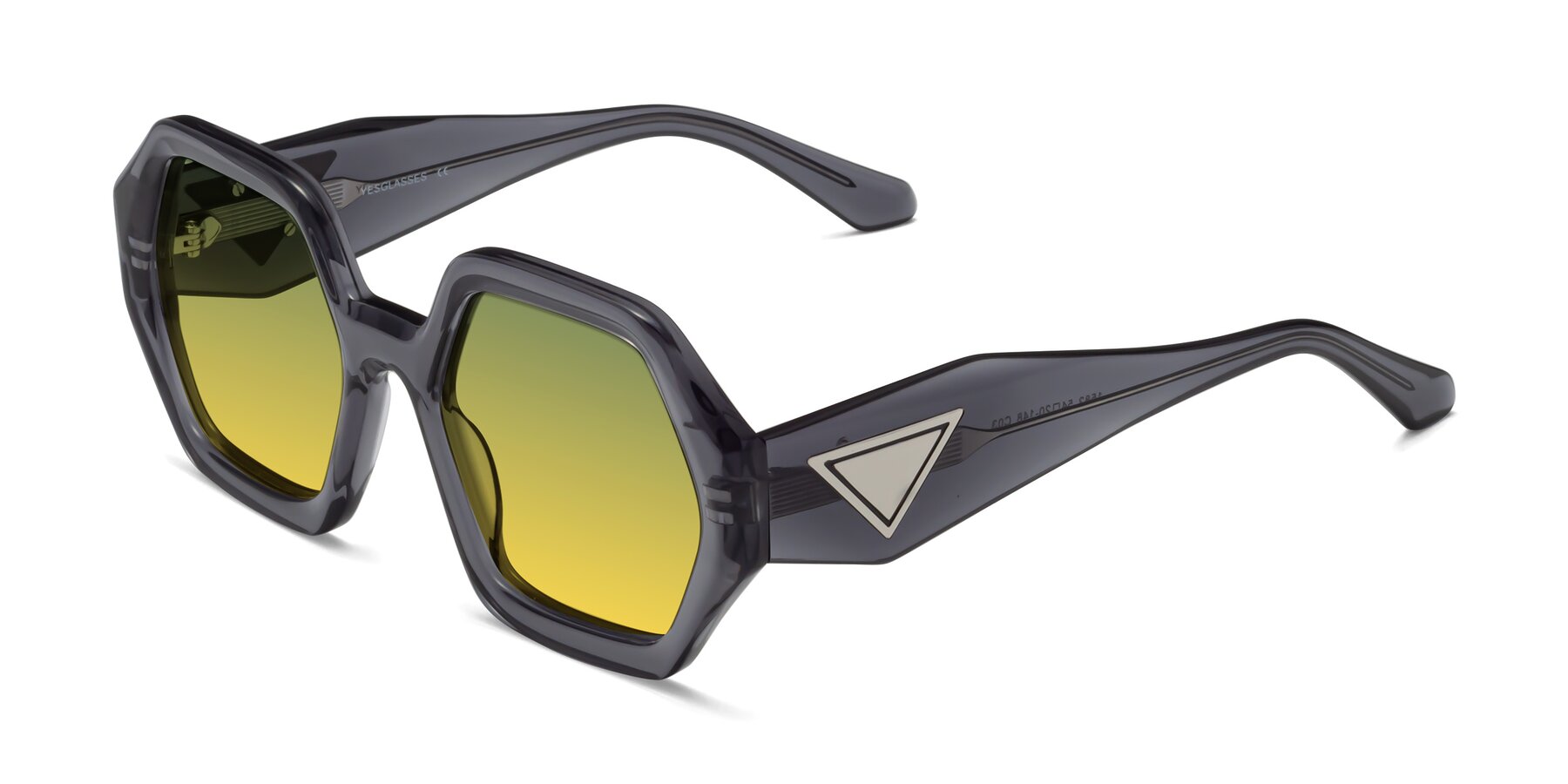 Angle of 1582 in Gray with Green / Yellow Gradient Lenses