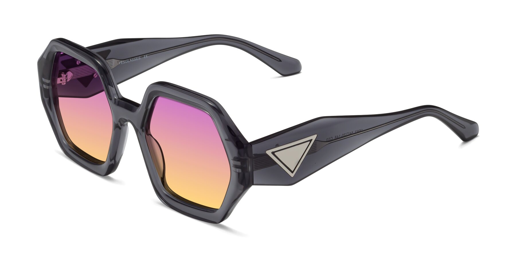 Angle of 1582 in Gray with Purple / Yellow Gradient Lenses