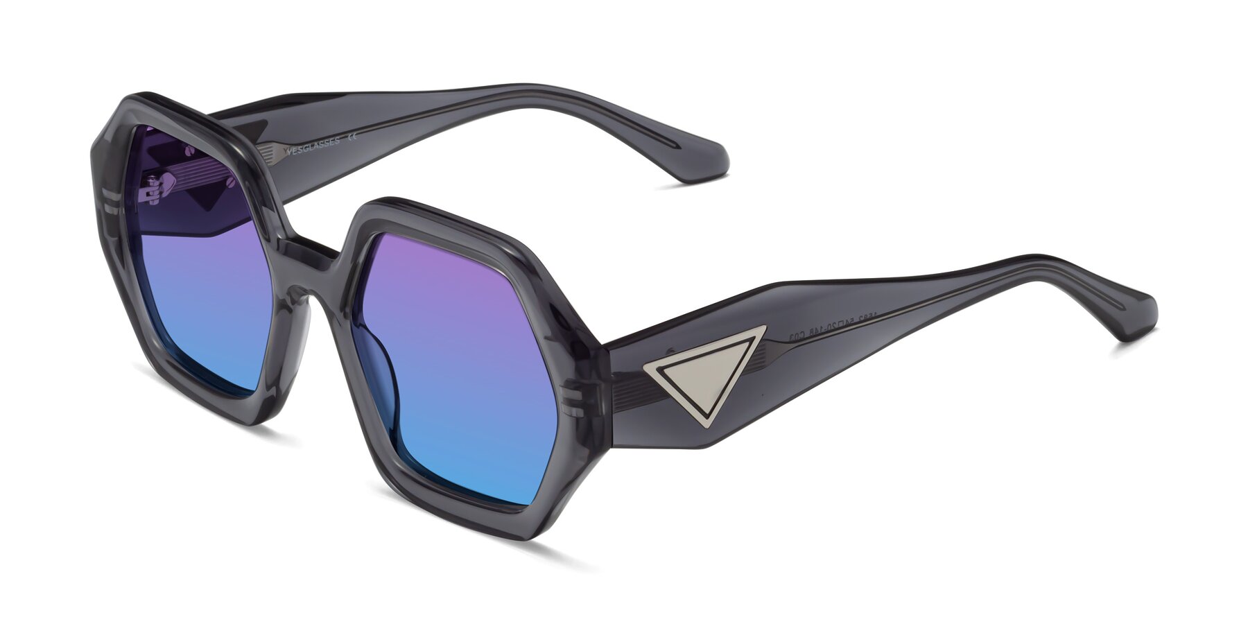 Angle of 1582 in Gray with Purple / Blue Gradient Lenses