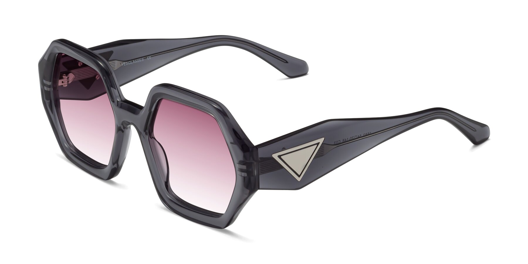 Angle of 1582 in Gray with Wine Gradient Lenses