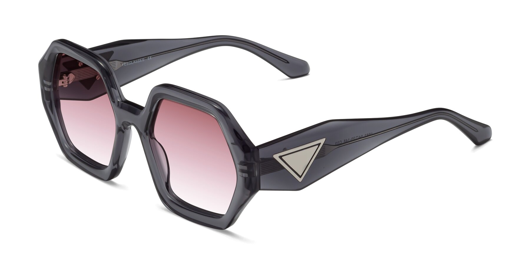 Angle of 1582 in Gray with Garnet Gradient Lenses