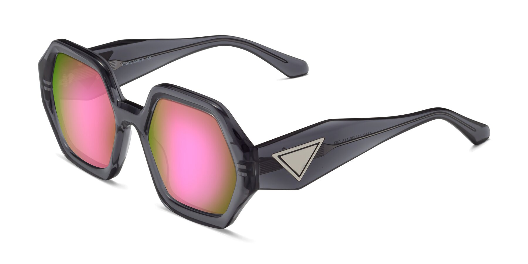 Angle of 1582 in Gray with Pink Mirrored Lenses