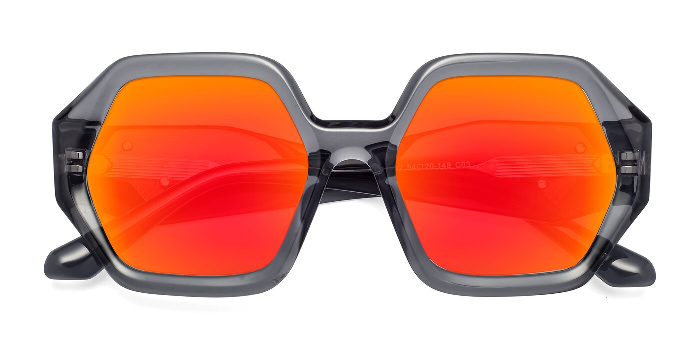 1582 - Gray Flash Mirrored Sunglasses