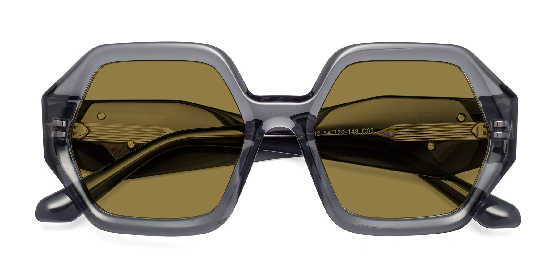 Folded Front of 1582 in Gray with Brown Polarized Lenses