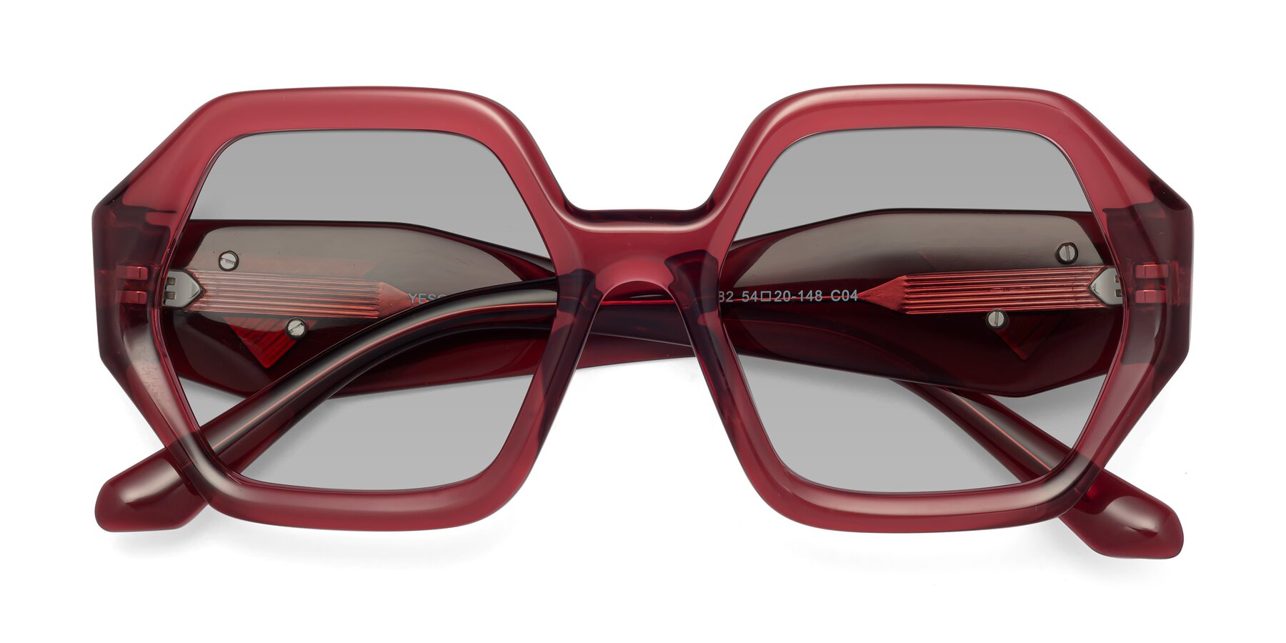 Folded Front of 1582 in Wine with Light Gray Tinted Lenses