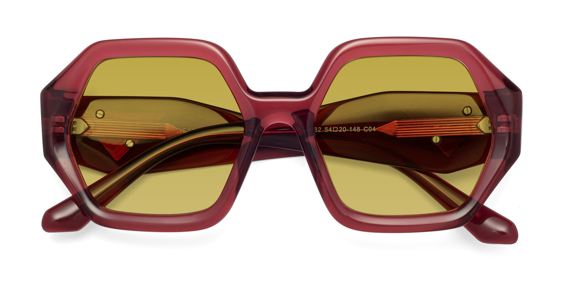 Folded Front of 1582 in Wine with Champagne Tinted Lenses