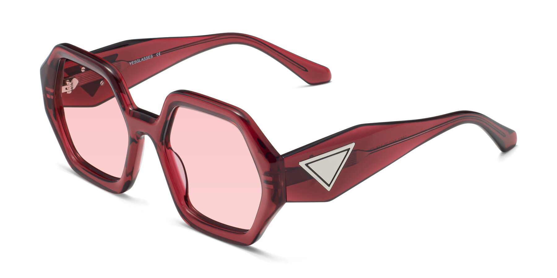 Angle of 1582 in Wine with Light Garnet Tinted Lenses