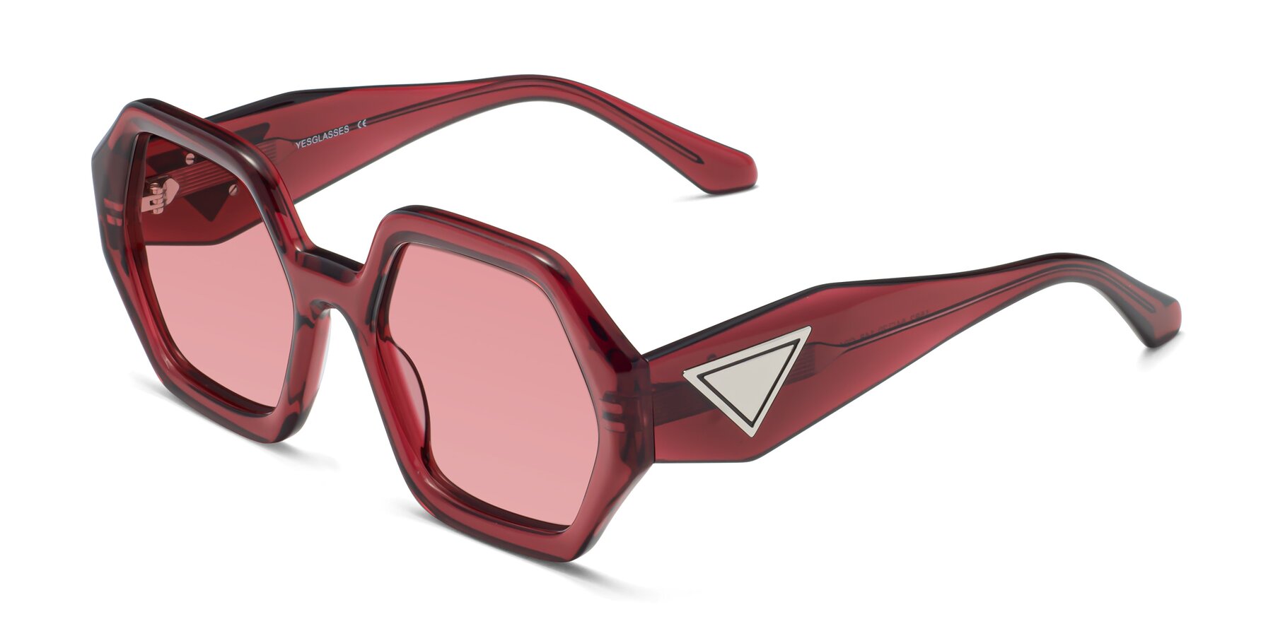 Angle of 1582 in Wine with Medium Garnet Tinted Lenses