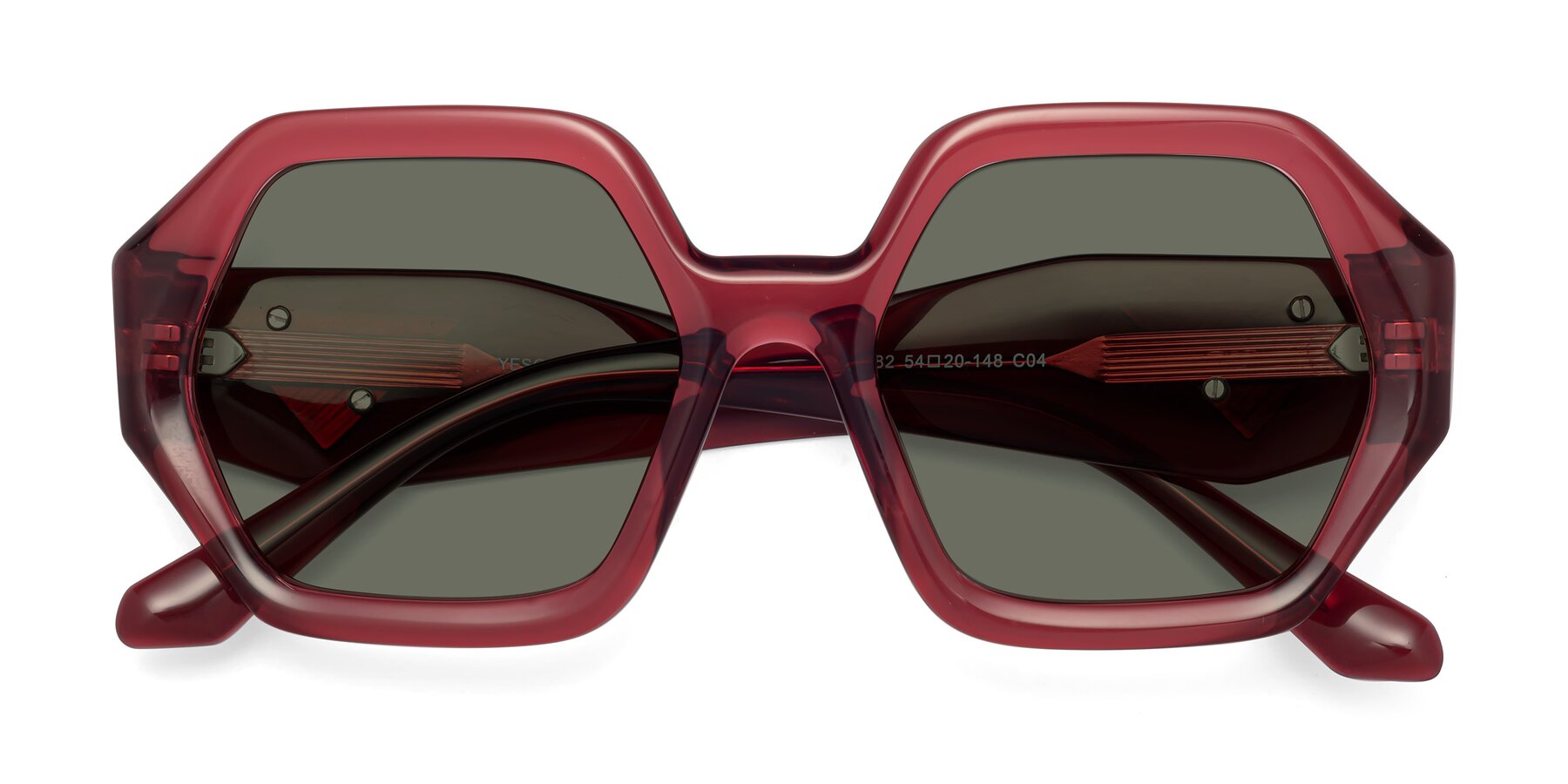 Folded Front of 1582 in Wine with Gray Polarized Lenses