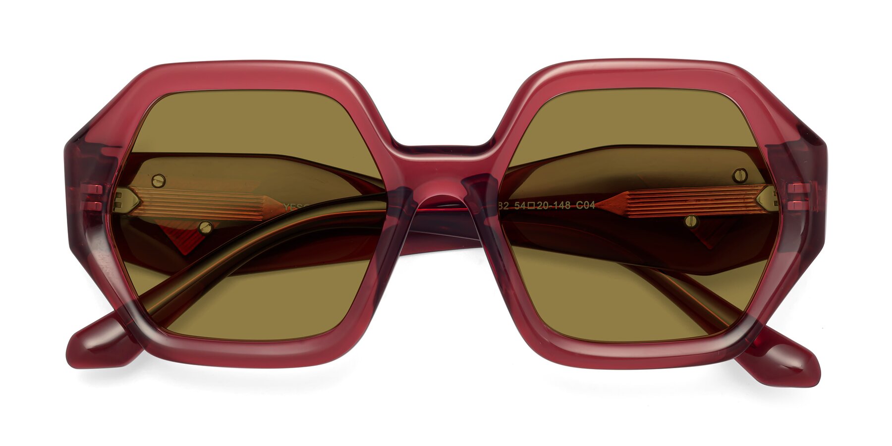 Folded Front of 1582 in Wine with Brown Polarized Lenses