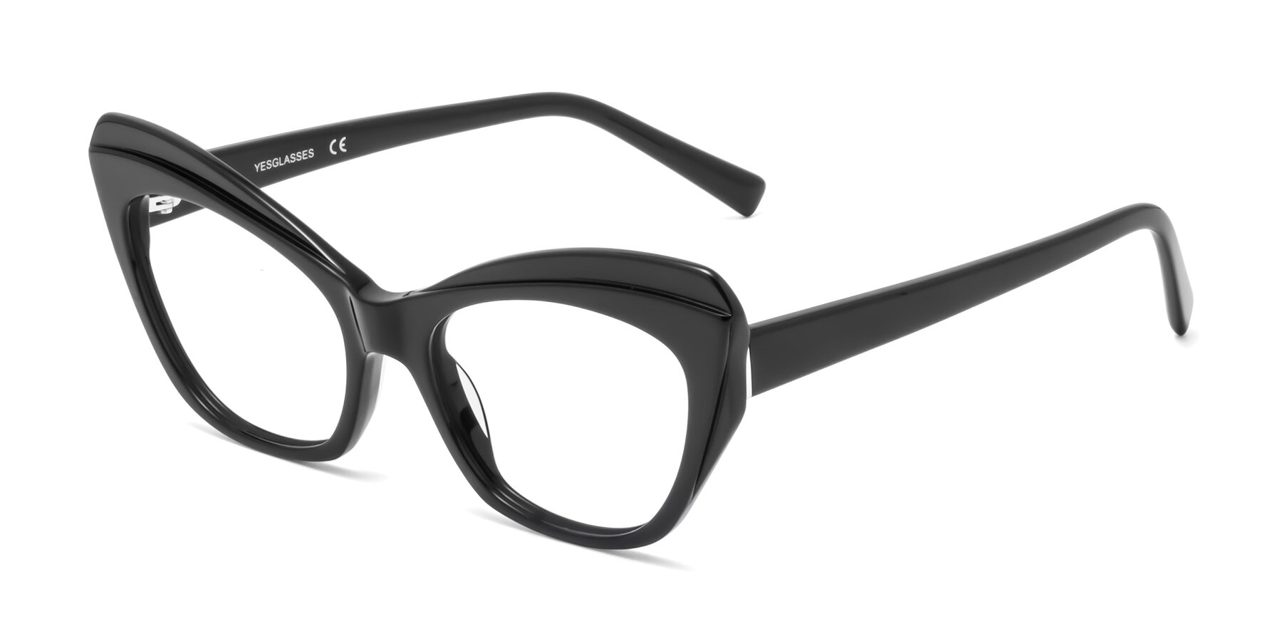 Angle of 1469 in Black with Clear Blue Light Blocking Lenses