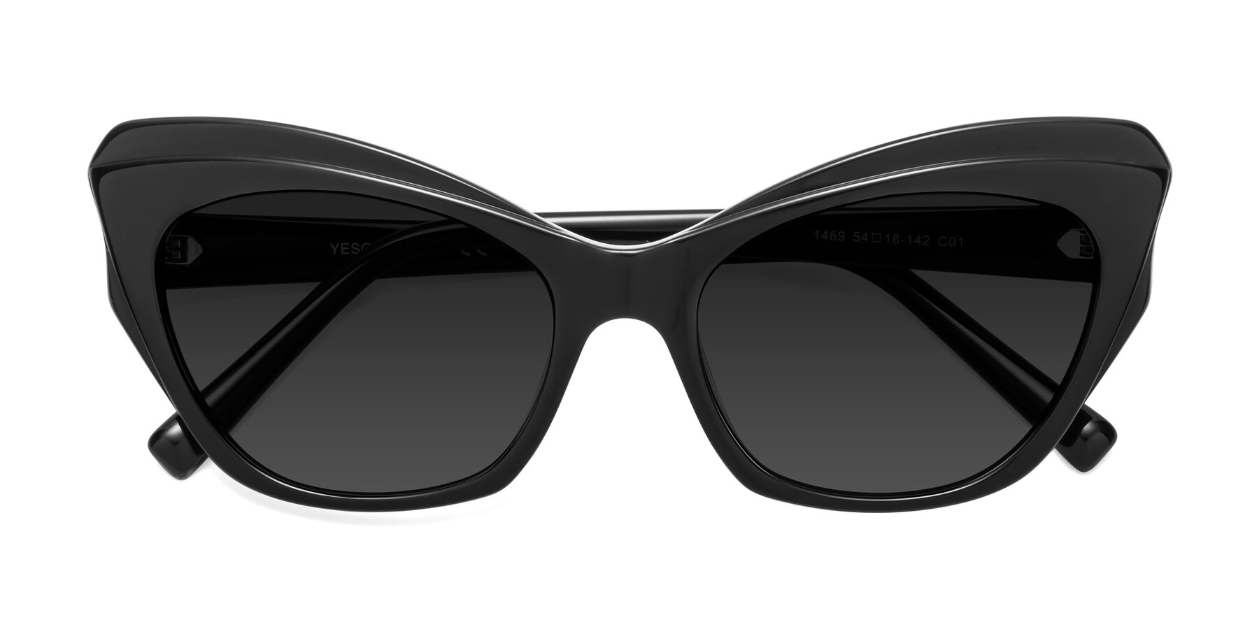 Folded Front of 1469 in Black with Gray Polarized TAC Lenses