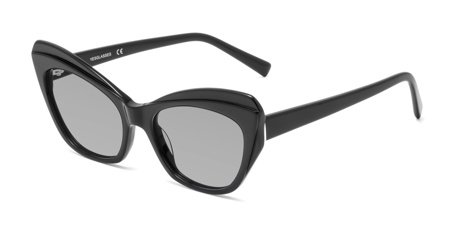 Angle of 1469 in Black with Light Gray Tinted Lenses