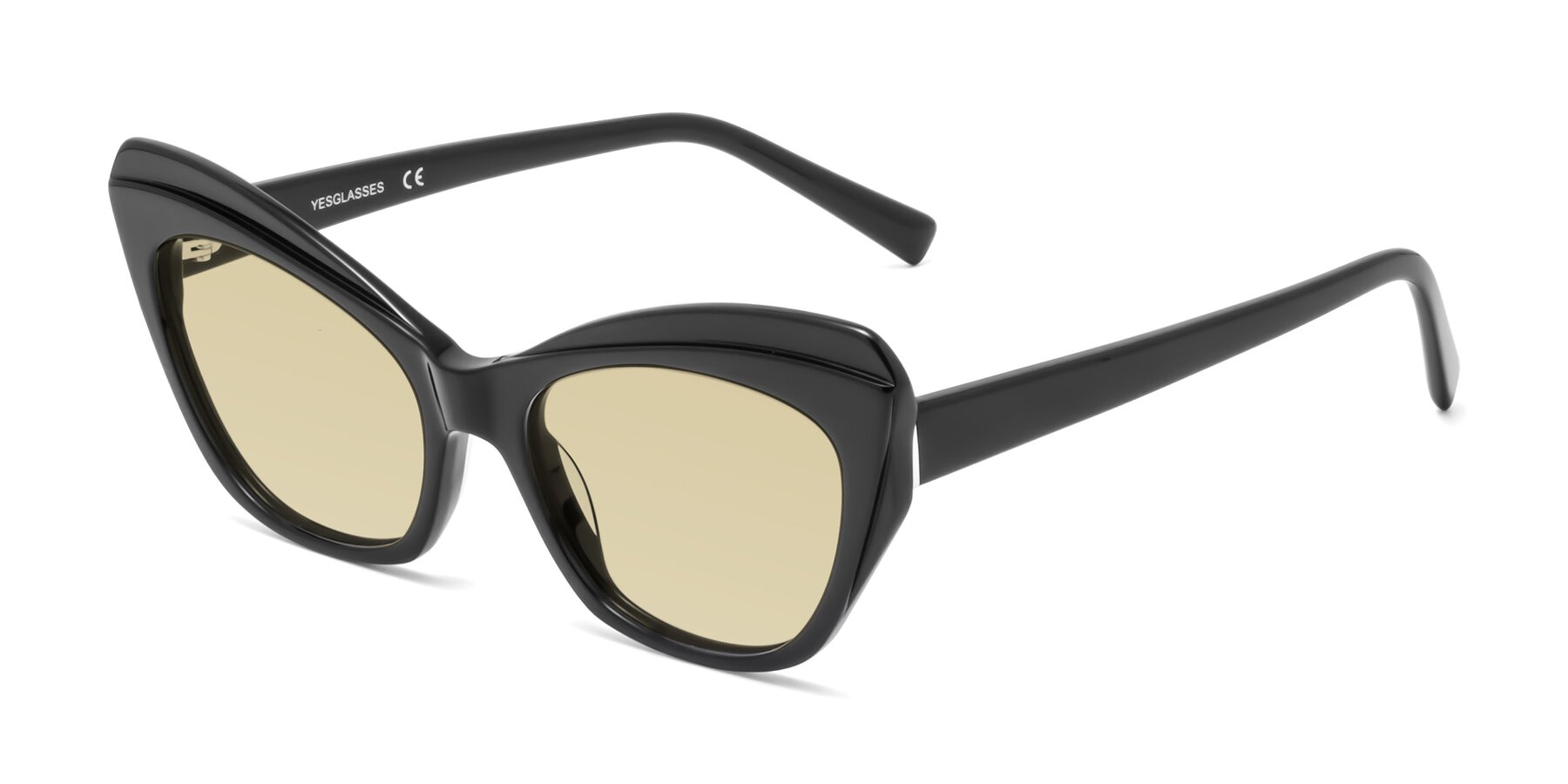 Angle of 1469 in Black with Light Champagne Tinted Lenses
