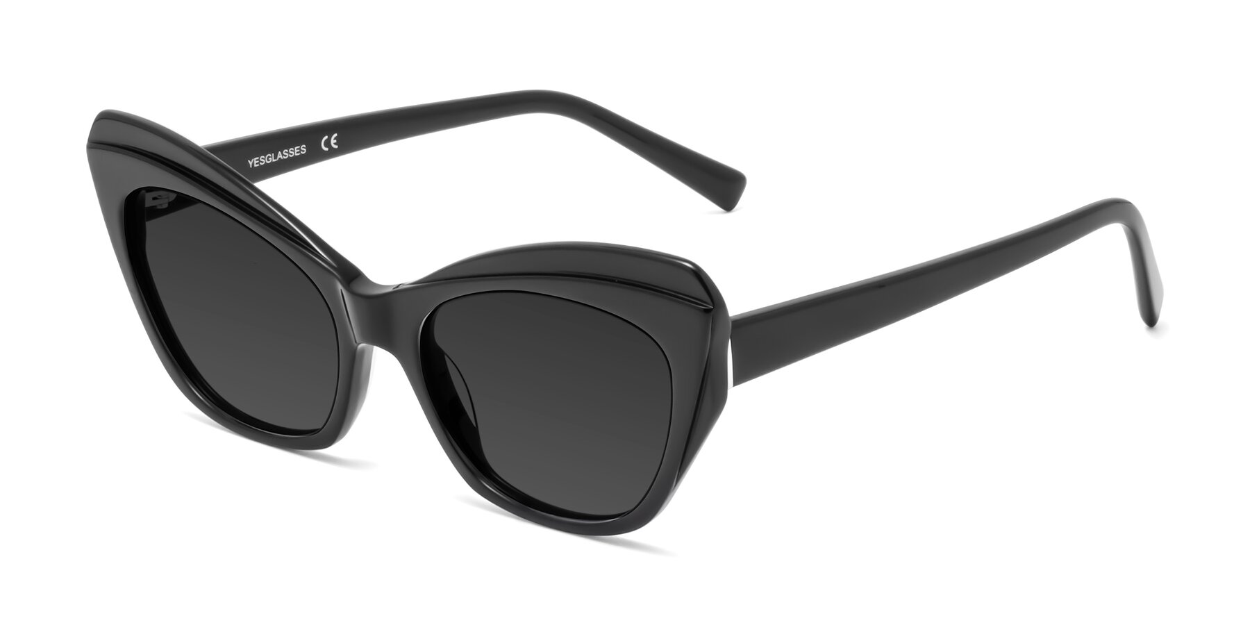 Angle of 1469 in Black with Gray Tinted Lenses