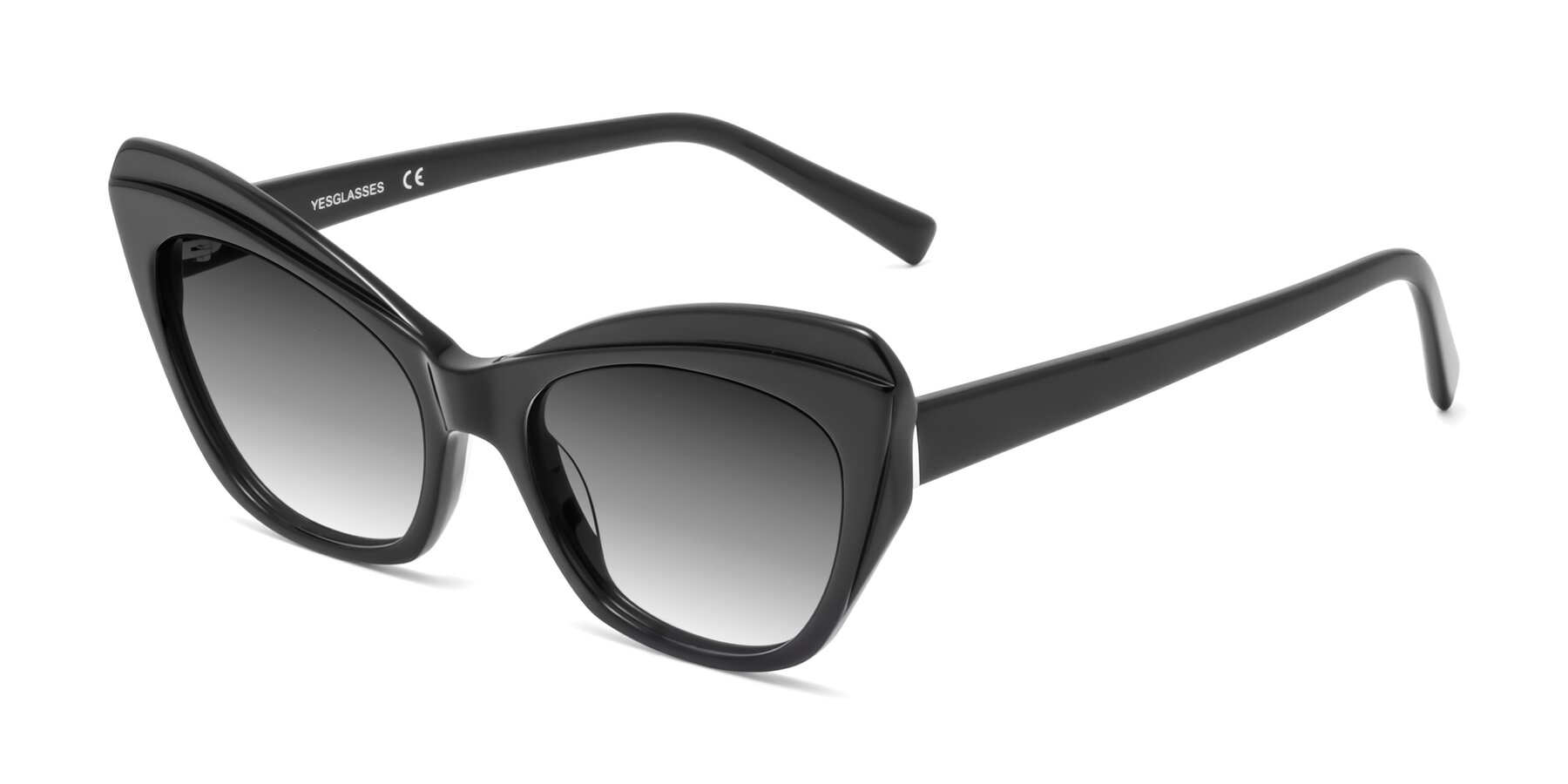 Angle of 1469 in Black with Gray Gradient Lenses