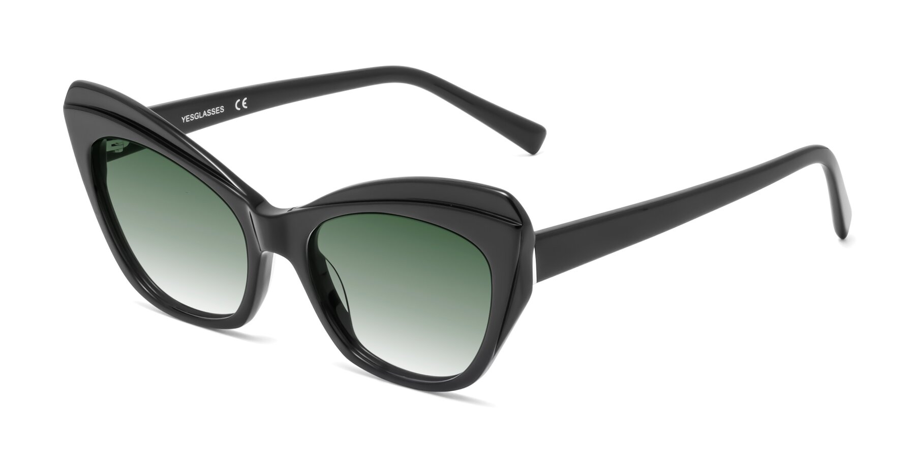 Angle of 1469 in Black with Green Gradient Lenses