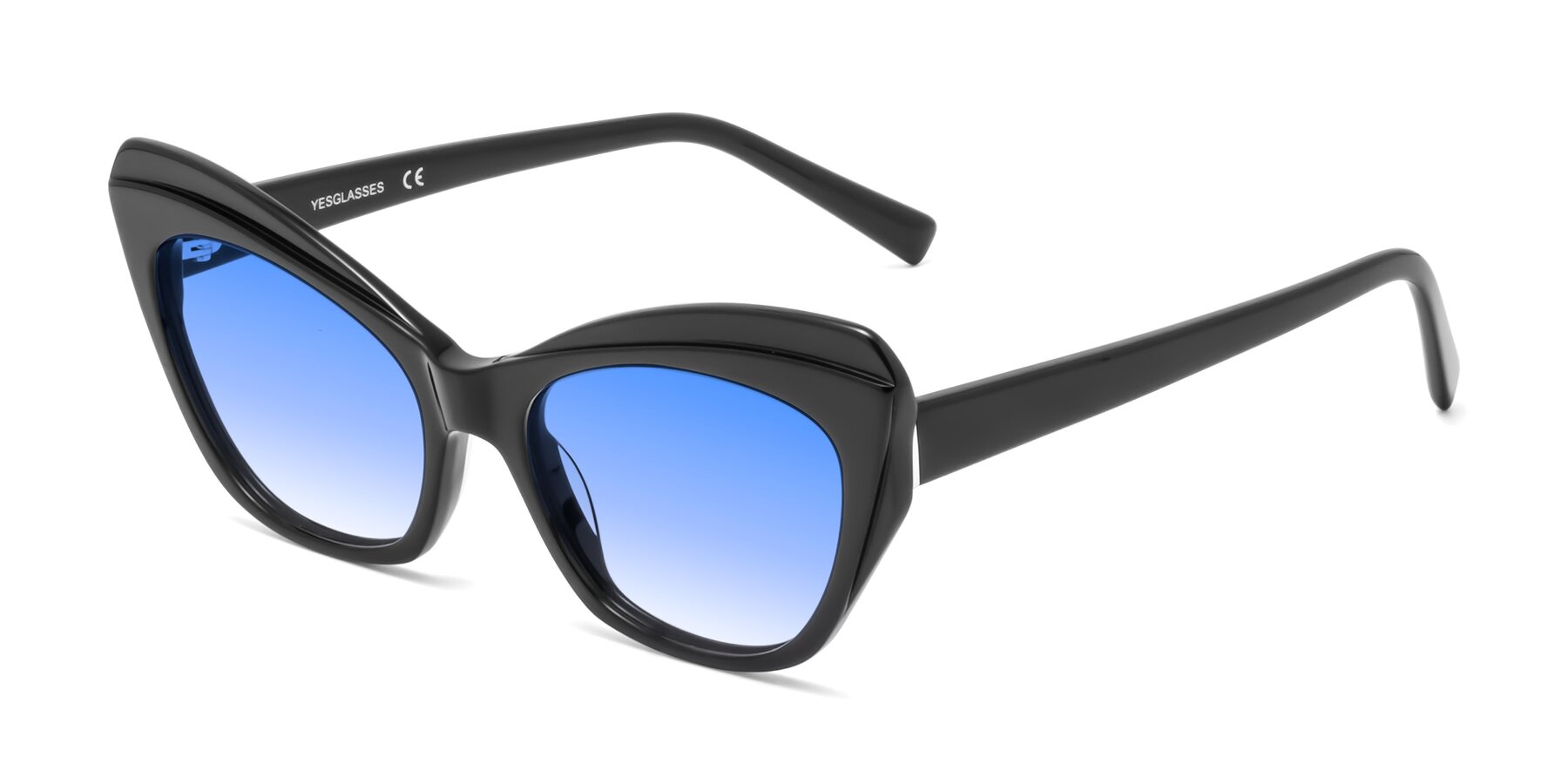 Angle of 1469 in Black with Blue Gradient Lenses