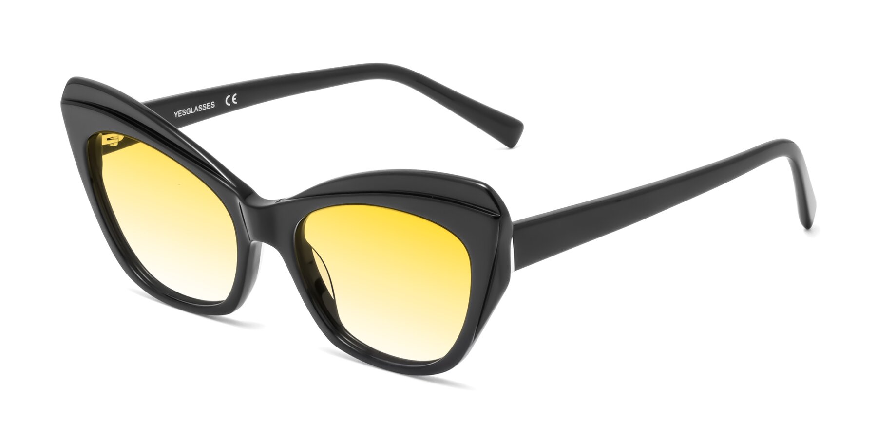 Angle of 1469 in Black with Yellow Gradient Lenses