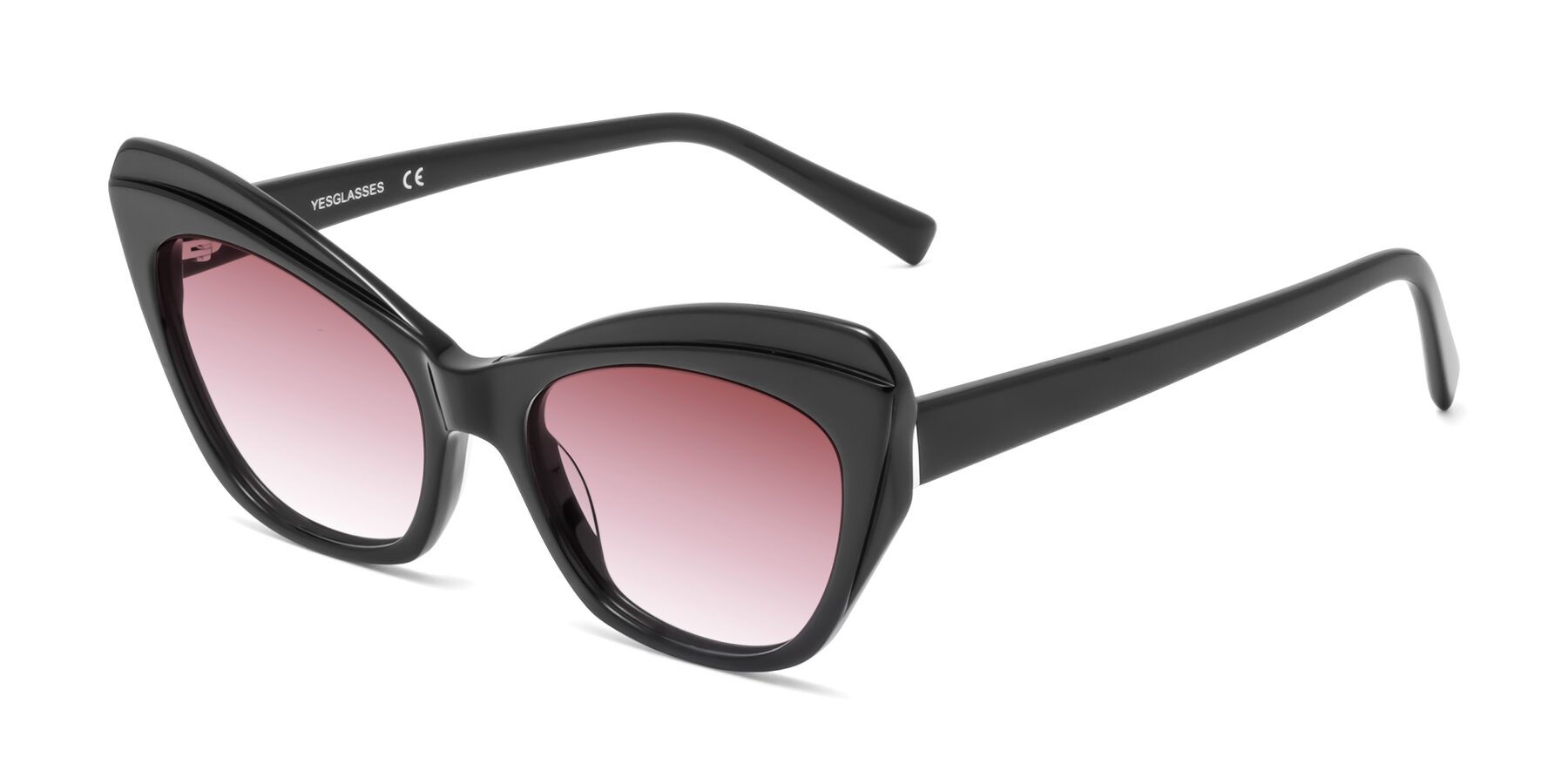 Angle of 1469 in Black with Garnet Gradient Lenses