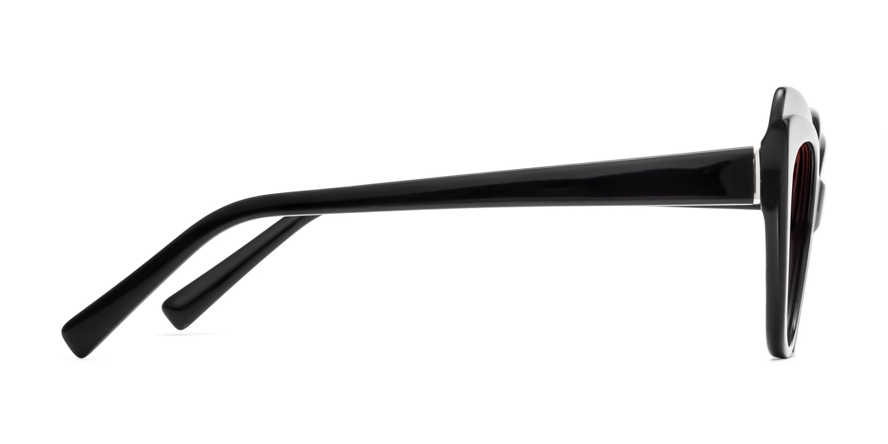 Side of 1469 in Black with Garnet Gradient Lenses