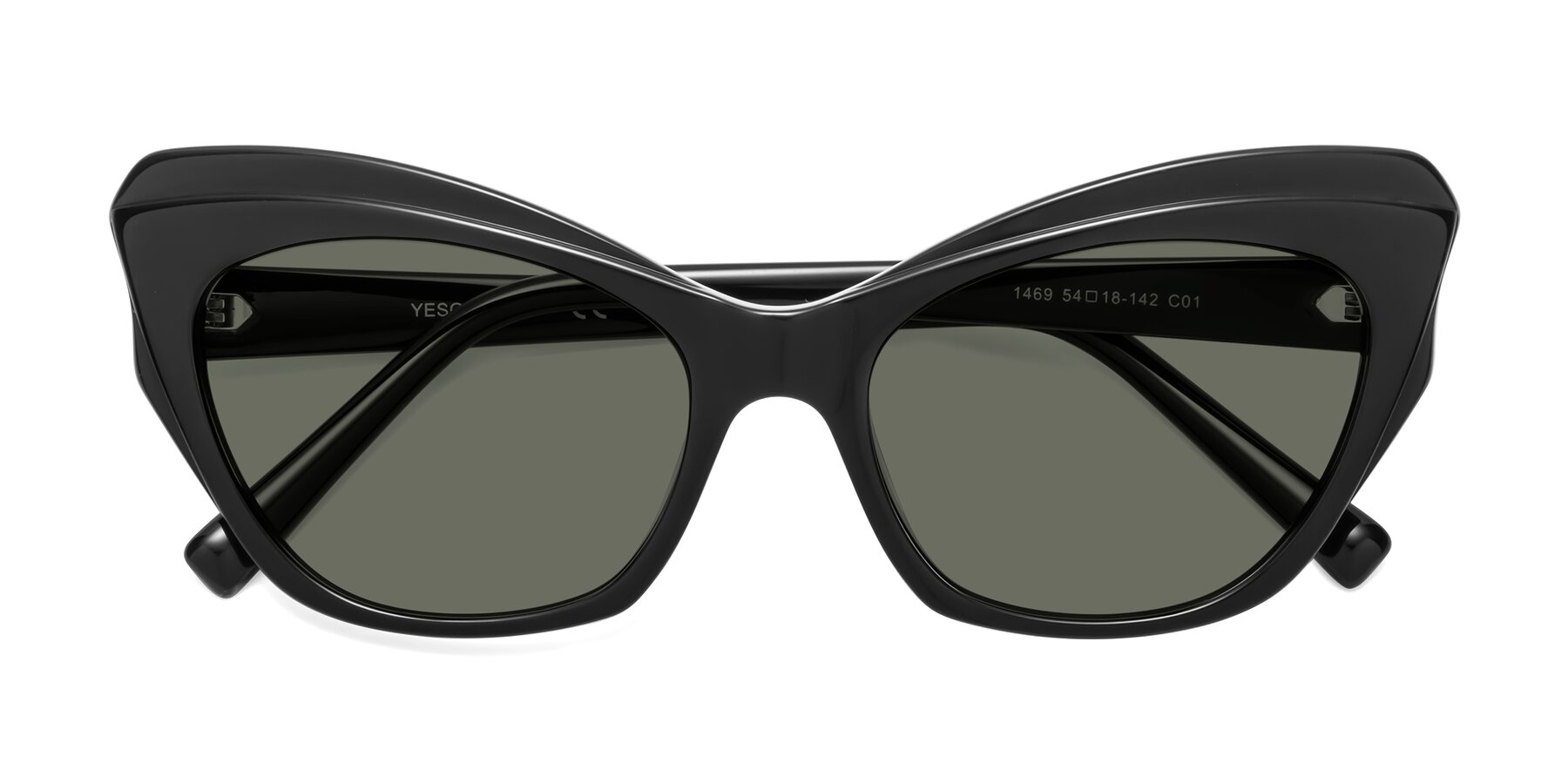 Folded Front of 1469 in Black with Gray Polarized Lenses