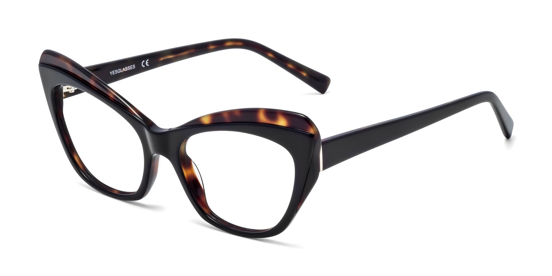 Angle of 1469 in Black-Tortoise with Clear Blue Light Blocking Lenses