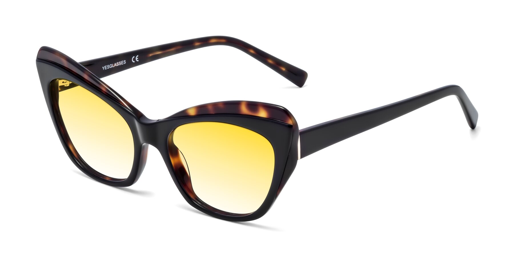 Angle of 1469 in Black-Tortoise with Yellow Gradient Lenses