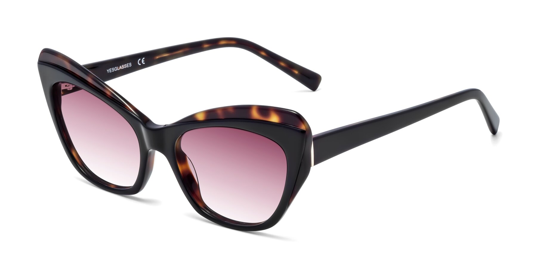 Angle of 1469 in Black-Tortoise with Wine Gradient Lenses