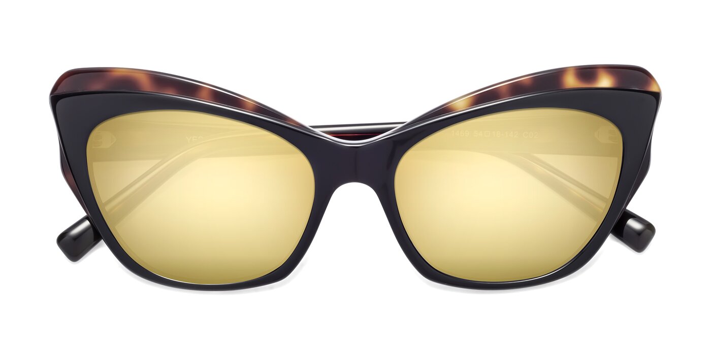 1469 - Black / Tortoise Flash Mirrored Sunglasses