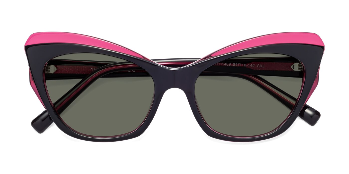 1469 - Black / Plum Polarized Sunglasses