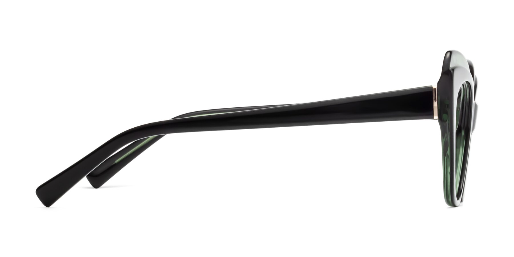 Side of 1469 in Black-Green with Clear Eyeglass Lenses