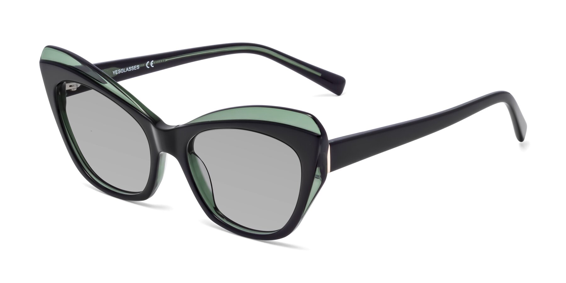 Angle of 1469 in Black-Green with Light Gray Tinted Lenses
