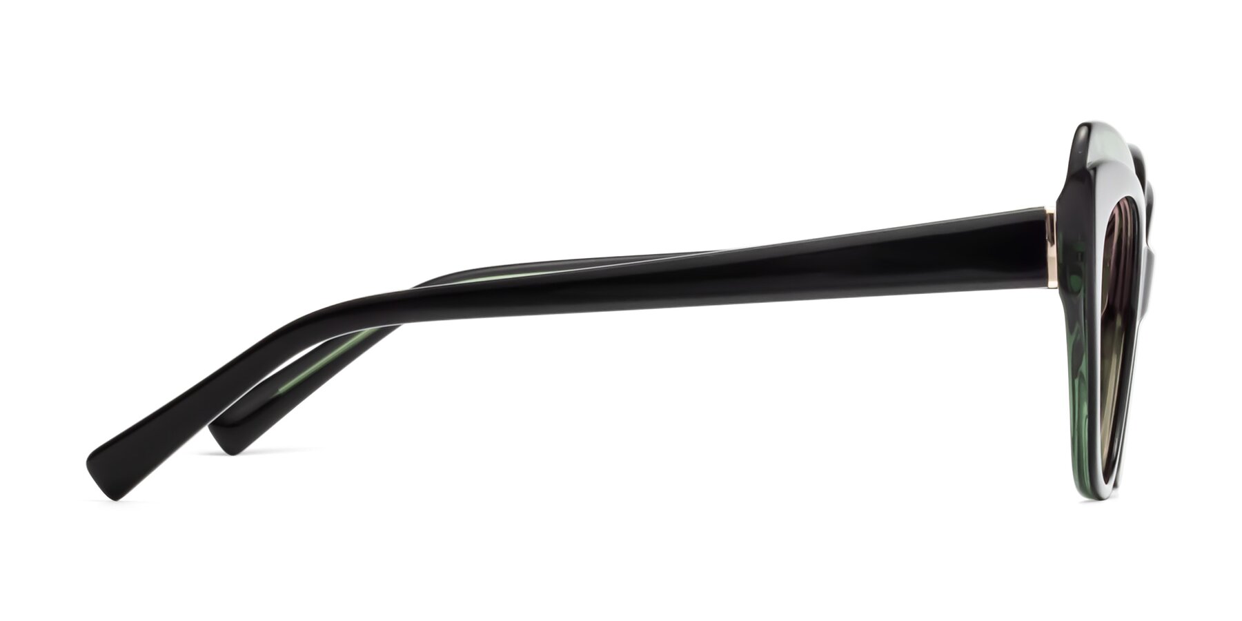 Side of 1469 in Black-Green with Light Garnet Tinted Lenses