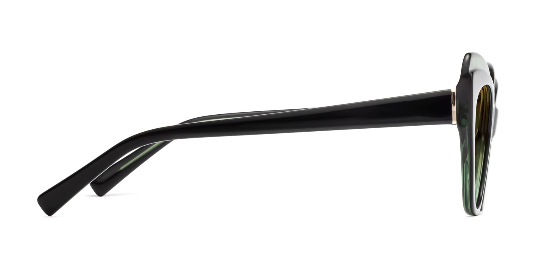 Side of 1469 in Black-Green with Champagne Gradient Lenses