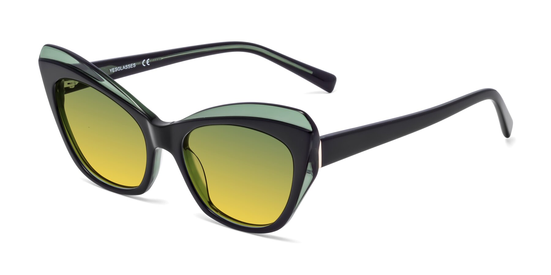 Angle of 1469 in Black-Green with Green / Yellow Gradient Lenses