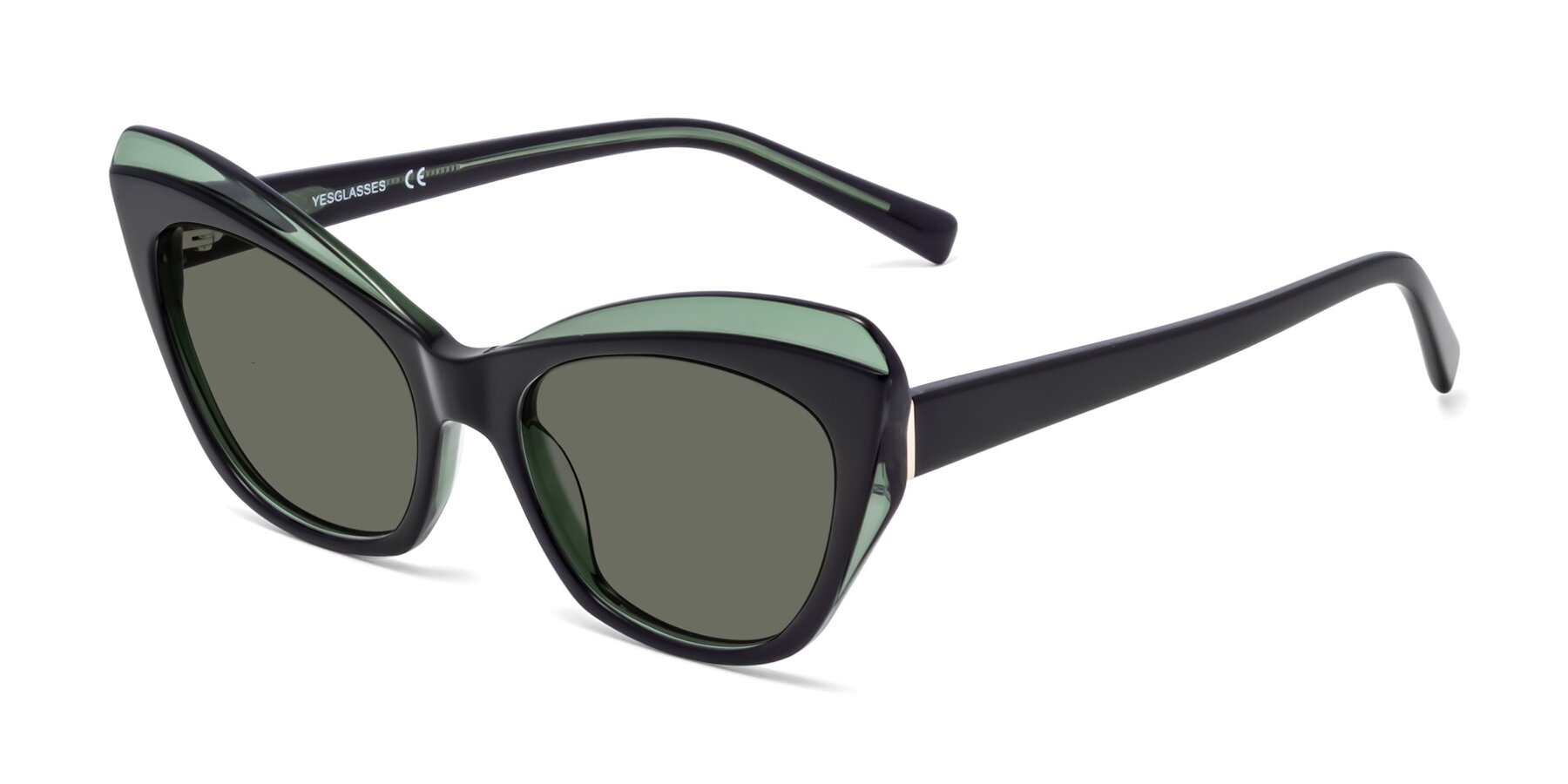 Angle of 1469 in Black-Green with Gray Polarized Lenses