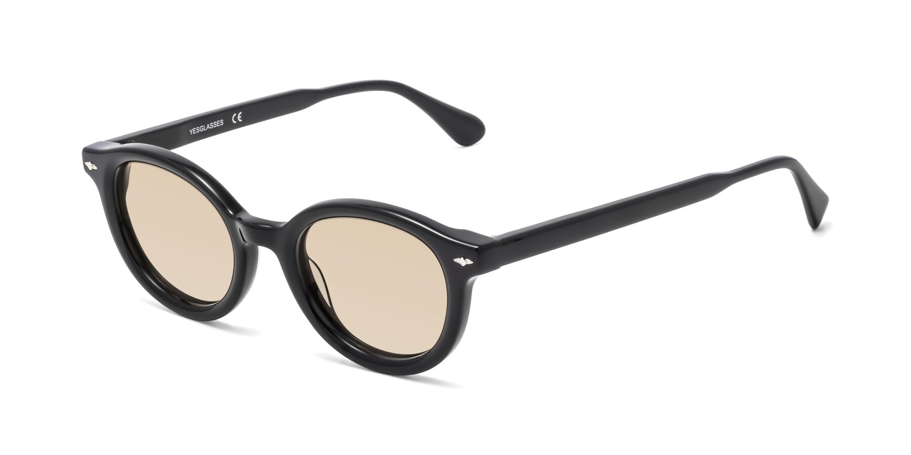Angle of 1472 in Black with Light Brown Tinted Lenses