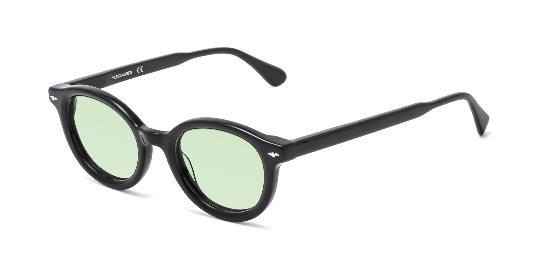 Angle of 1472 in Black with Light Green Tinted Lenses