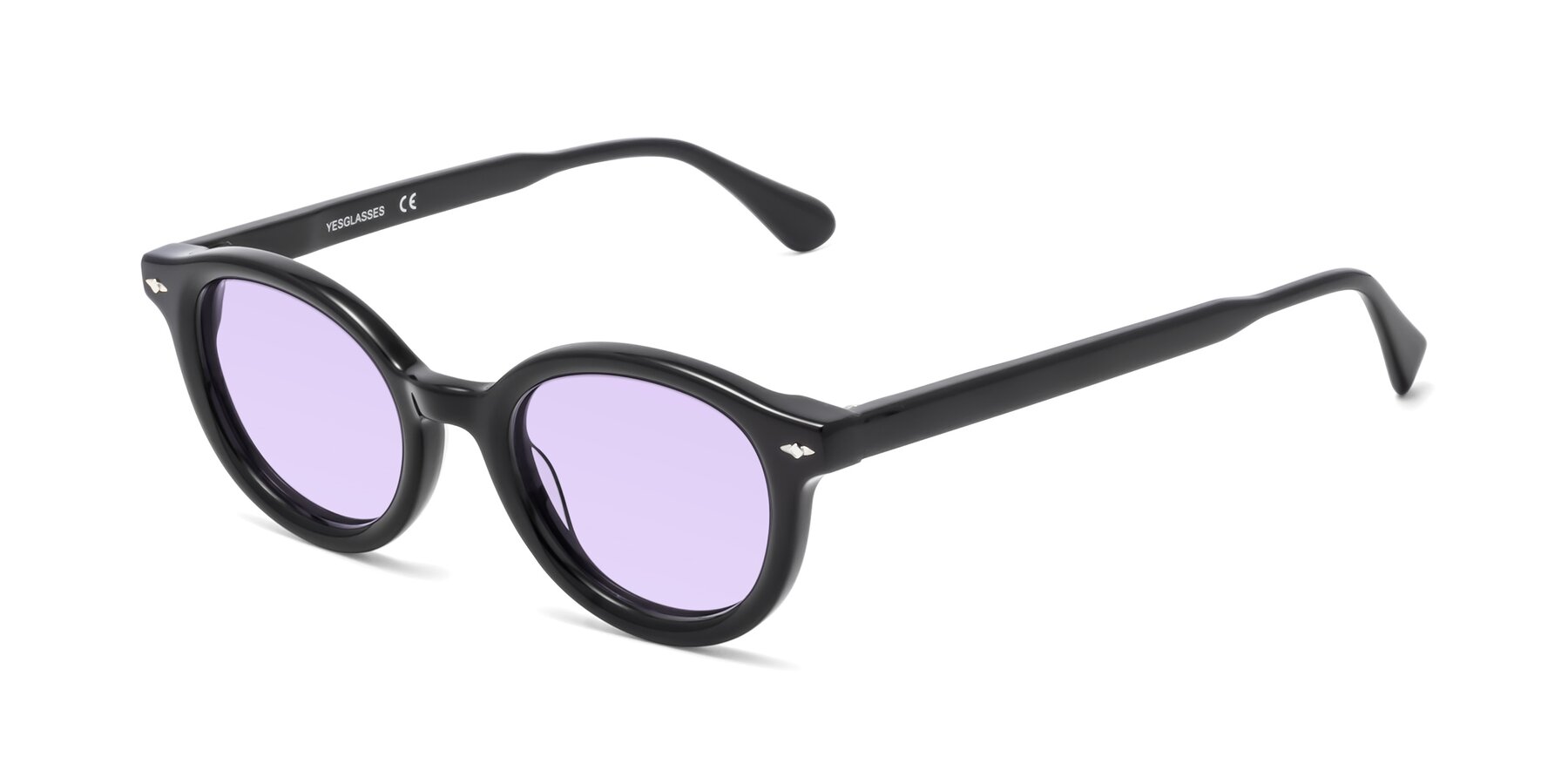 Angle of 1472 in Black with Light Purple Tinted Lenses