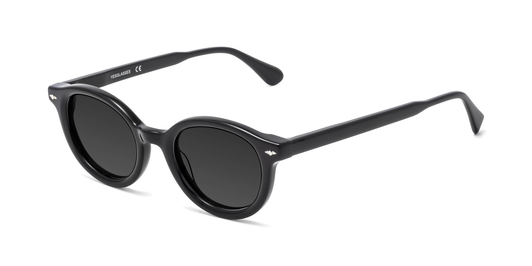 Angle of 1472 in Black with Gray Tinted Lenses