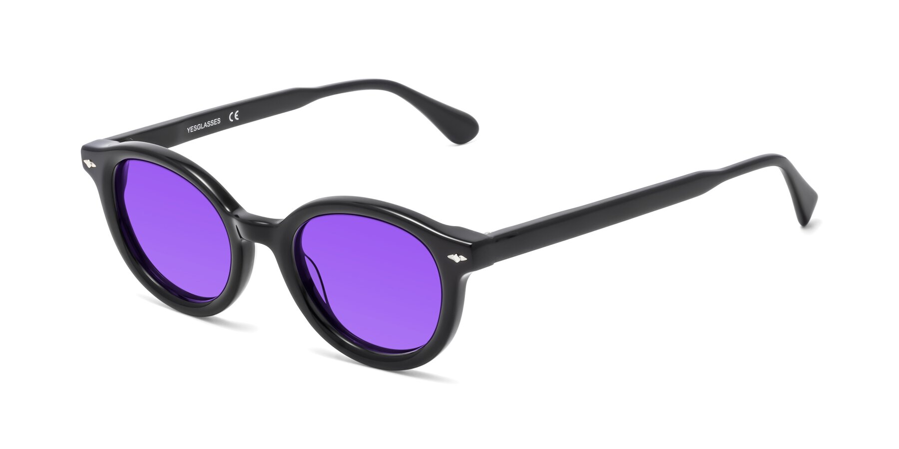 Angle of 1472 in Black with Purple Tinted Lenses