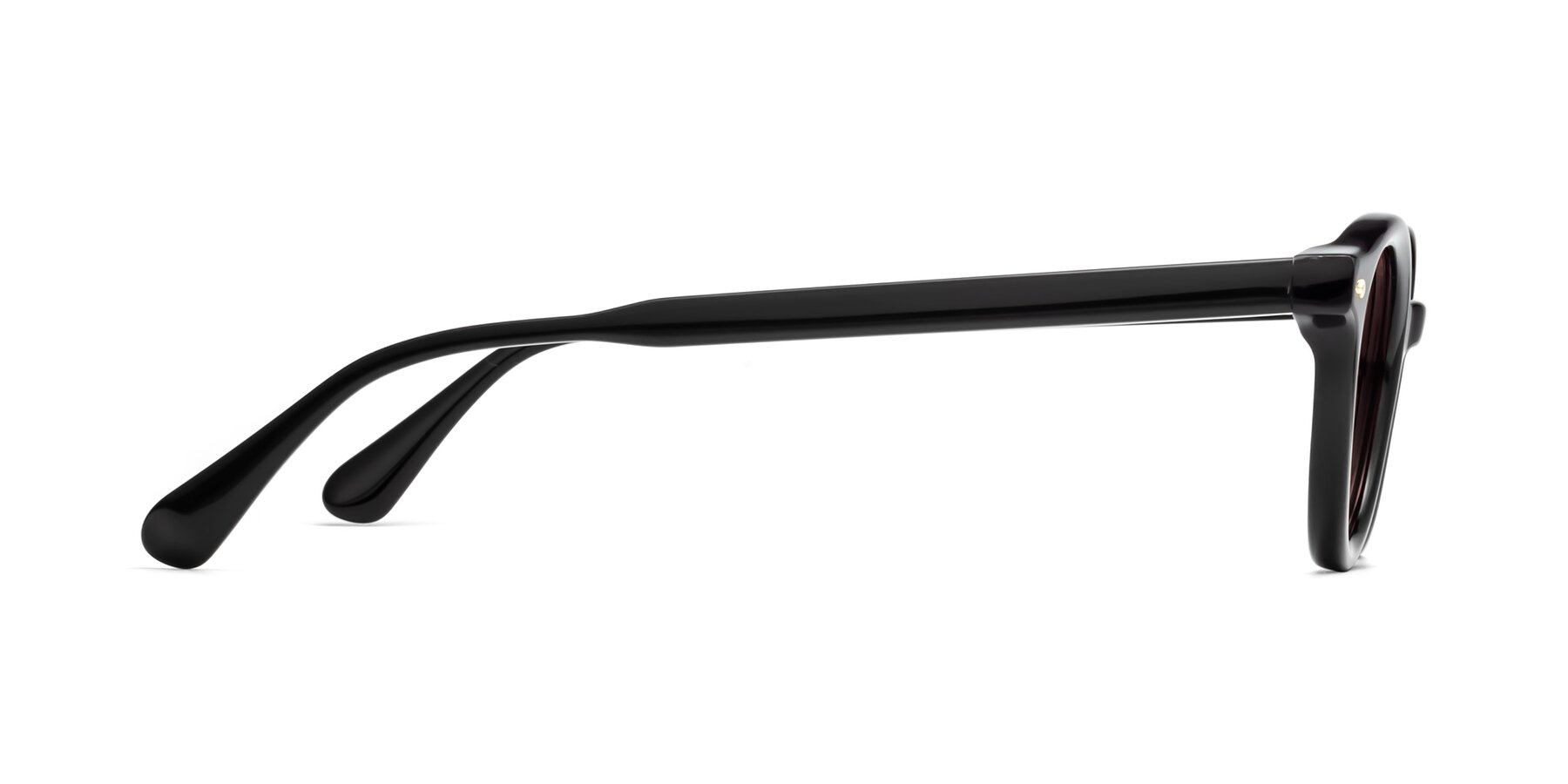 Side of 1472 in Black with Medium Garnet Tinted Lenses