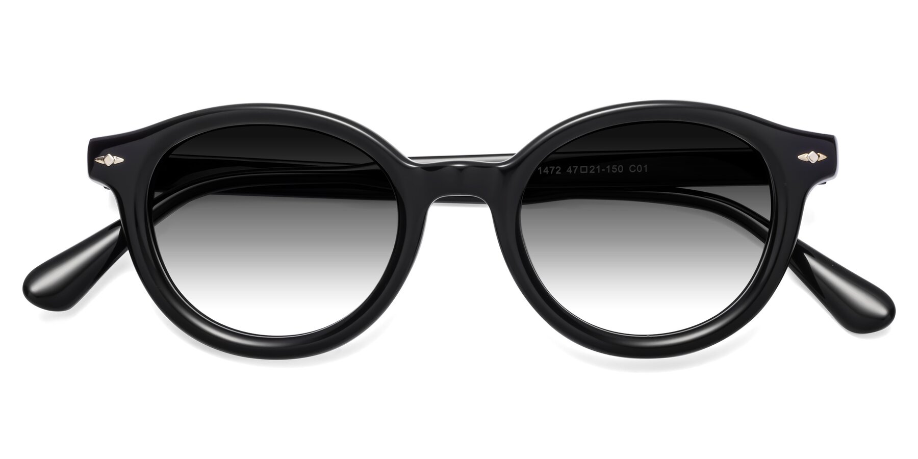 Folded Front of 1472 in Black with Gray Gradient Lenses