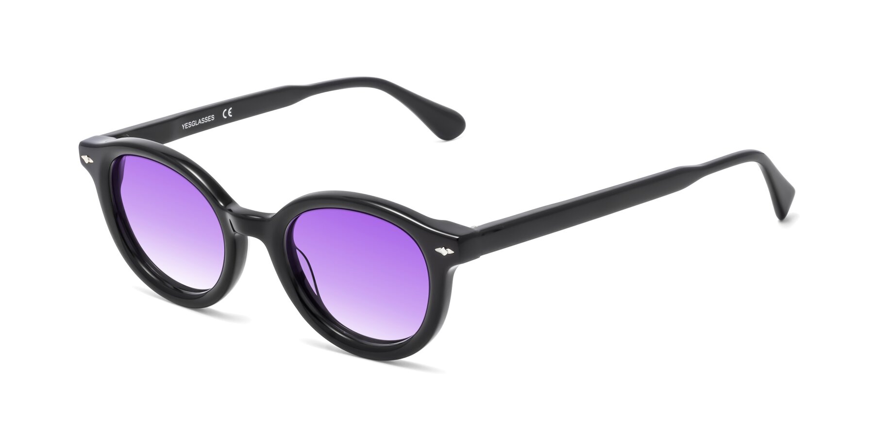 Angle of 1472 in Black with Purple Gradient Lenses