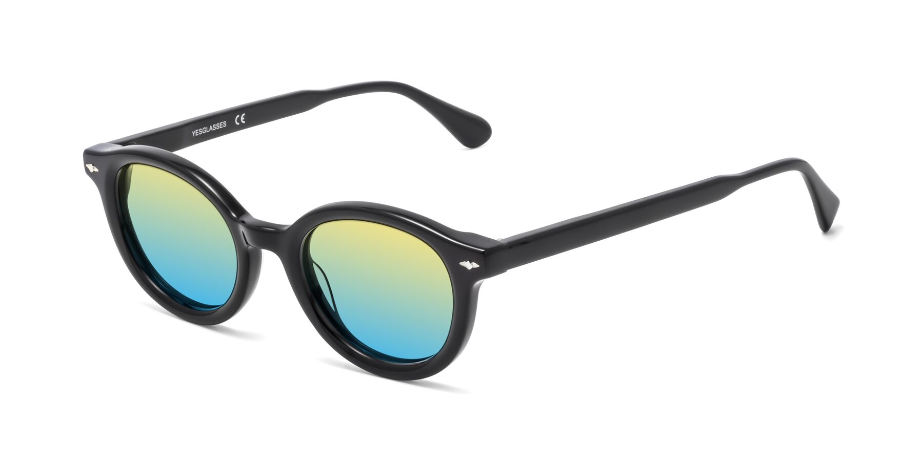 Angle of 1472 in Black with Yellow / Blue Gradient Lenses