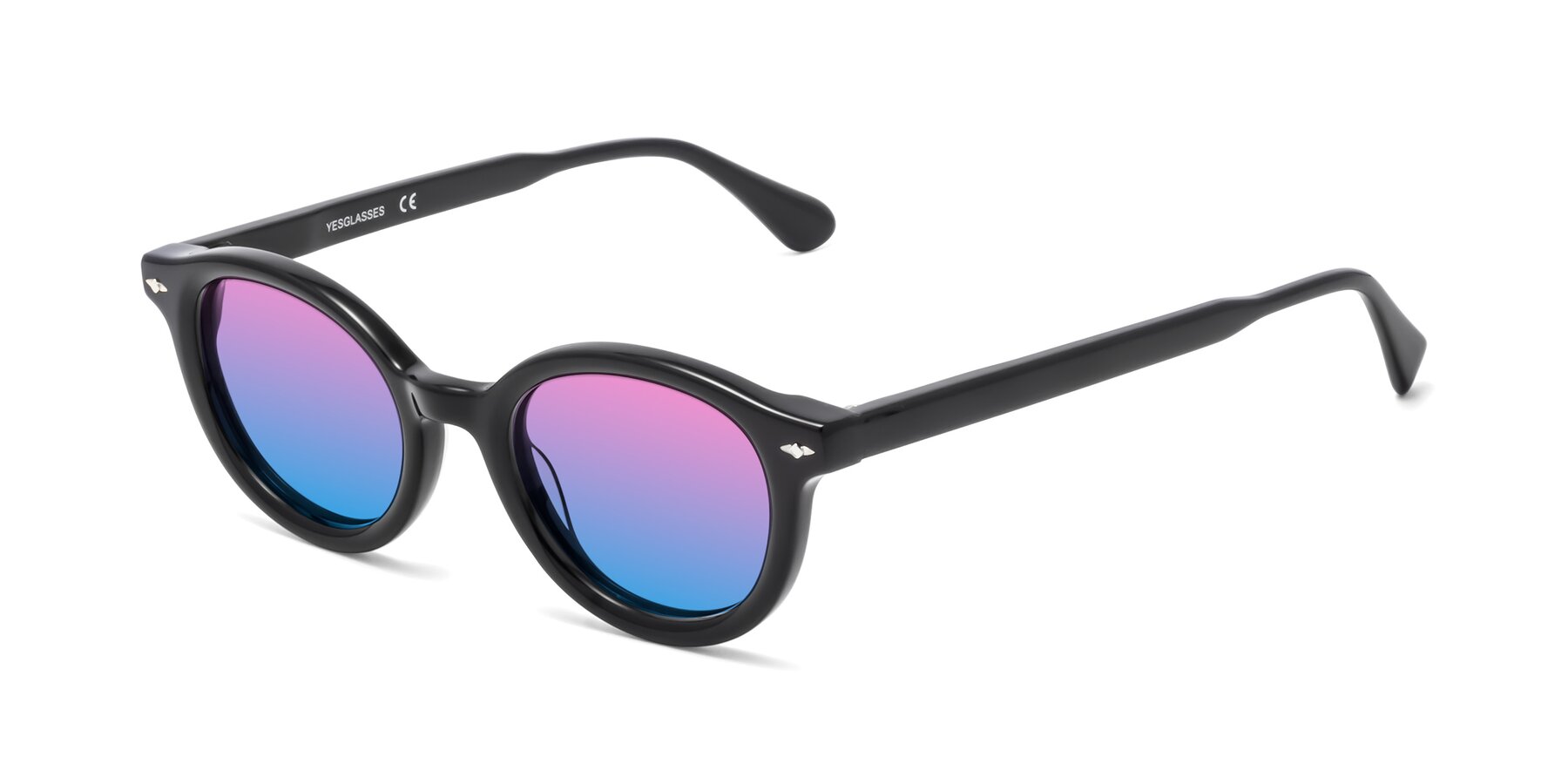 Angle of 1472 in Black with Pink / Blue Gradient Lenses