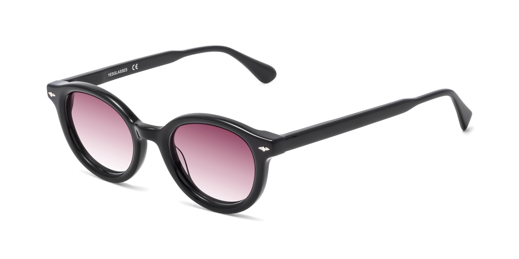 Angle of 1472 in Black with Wine Gradient Lenses