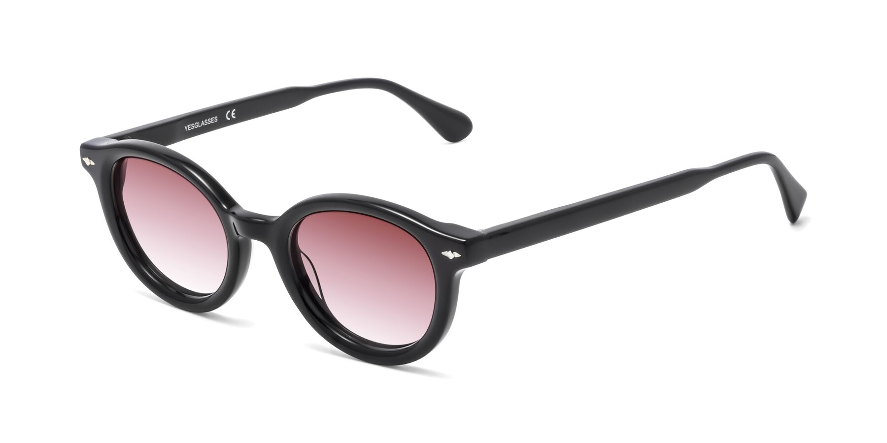 Angle of 1472 in Black with Garnet Gradient Lenses